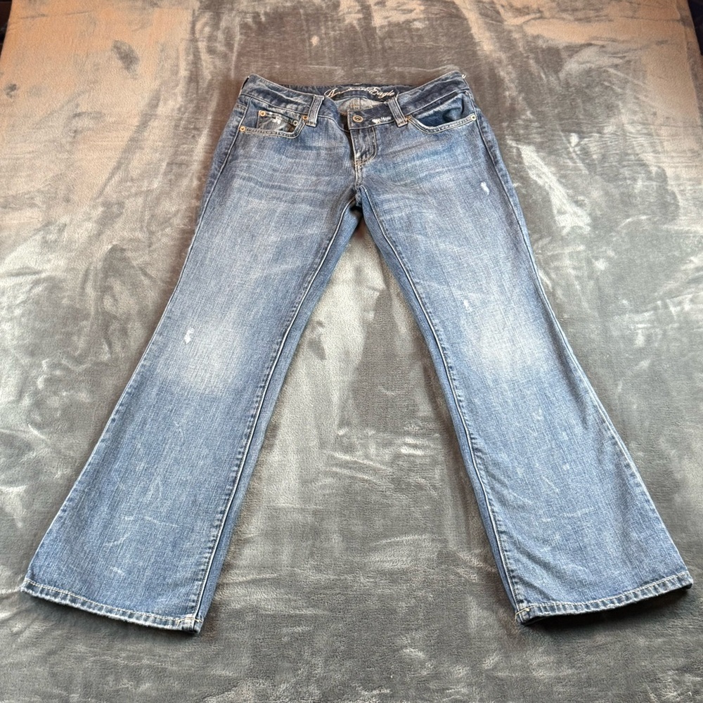 American Eagle Women's Jeans Favorite Boyfriend Size 6 Reg Bootcut Low Rise